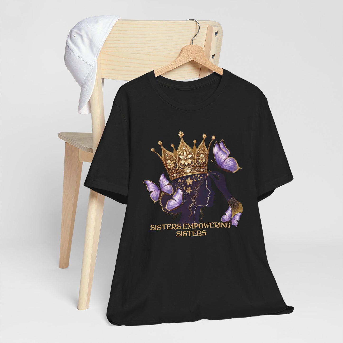 Sisters Empowering Sisters – Crown & Butterfly - Unisex Jersey Short Sleeve Tee