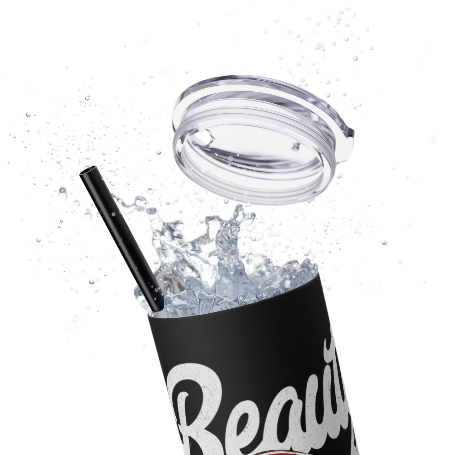Beauty Speaks - Skinny Tumbler with Straw, 20oz - Creatively Designed Shop