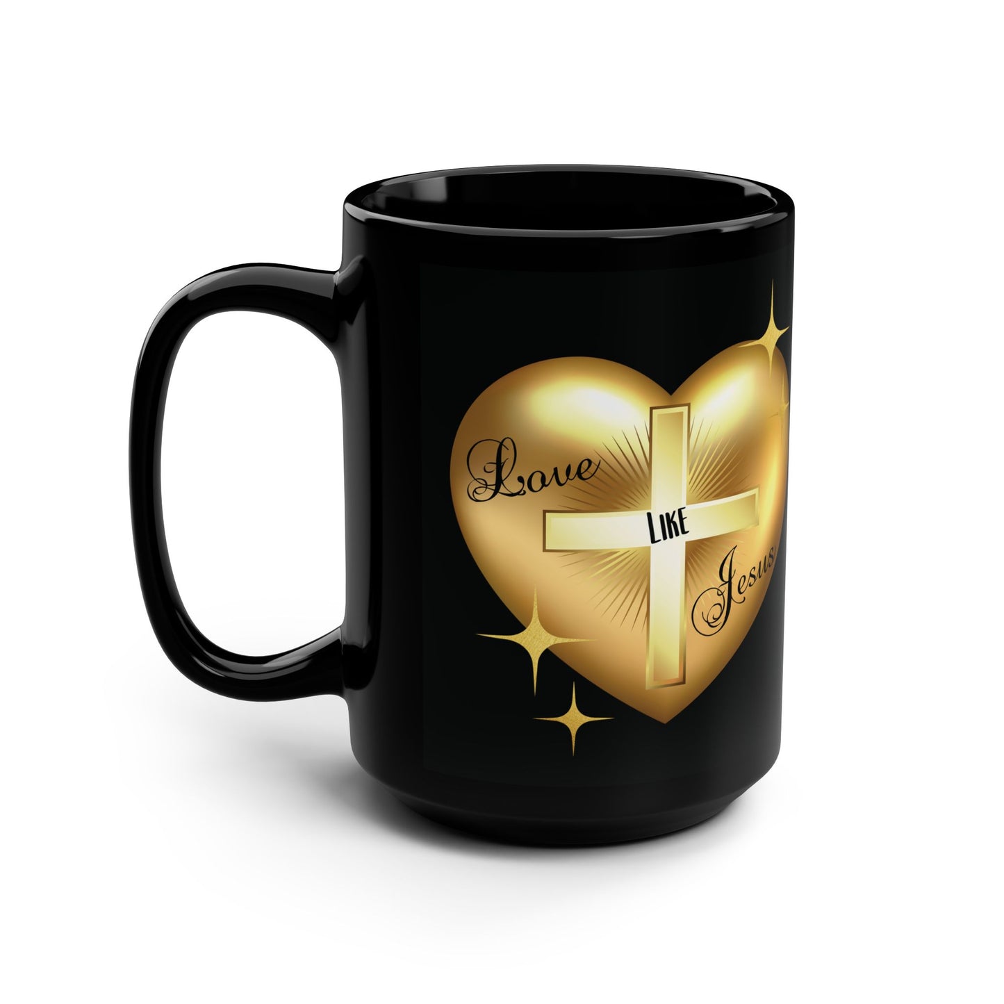 Love Like Jesus - Black Mug, 15oz - Creatively Designed Shop