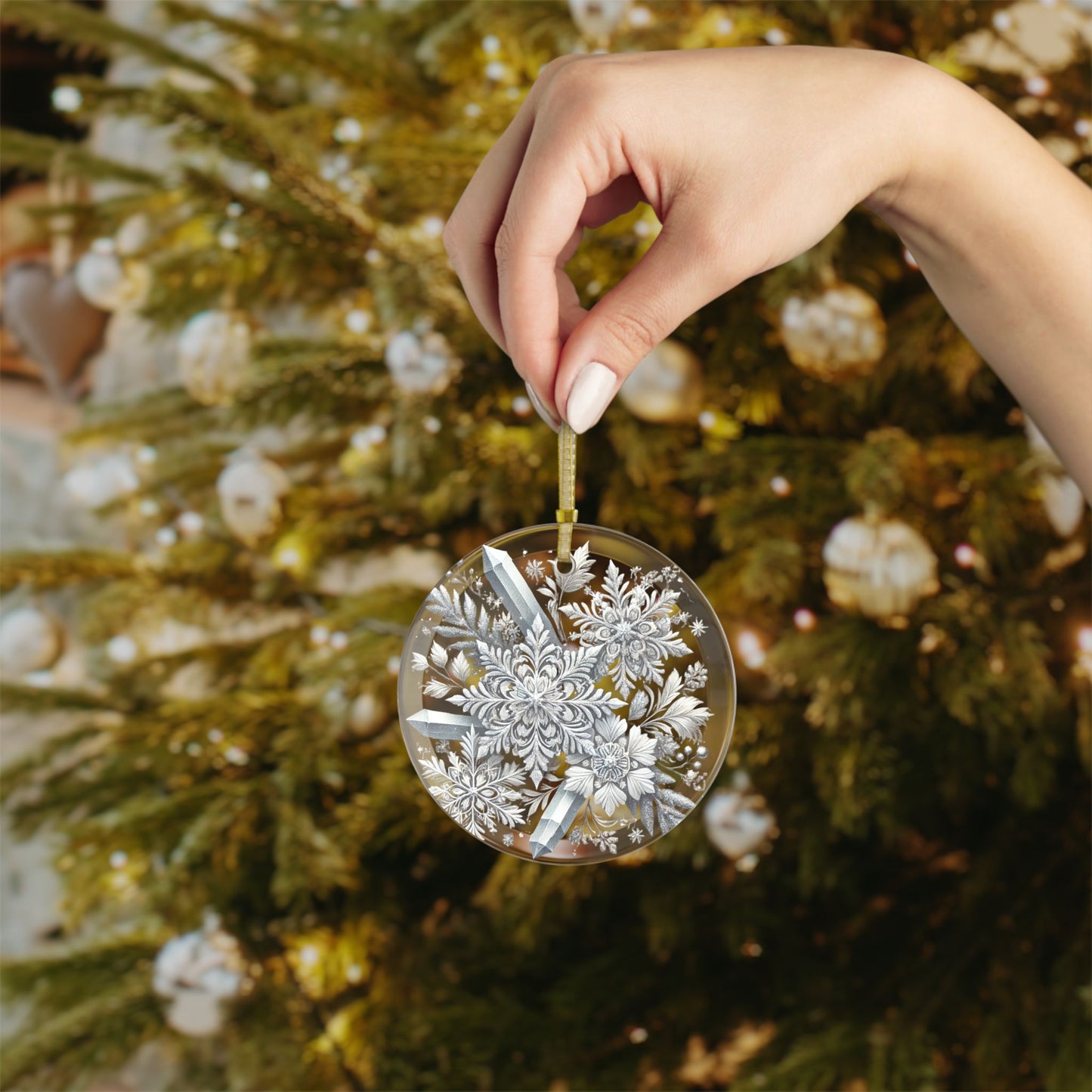 Snowflakes & Ice Crystals - Glass Ornaments - Creatively Designed Shop