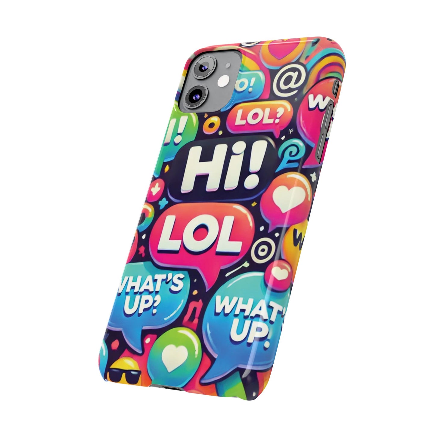 "Text Bubbles" - Slim Phone Cases - Creatively Designed Shop