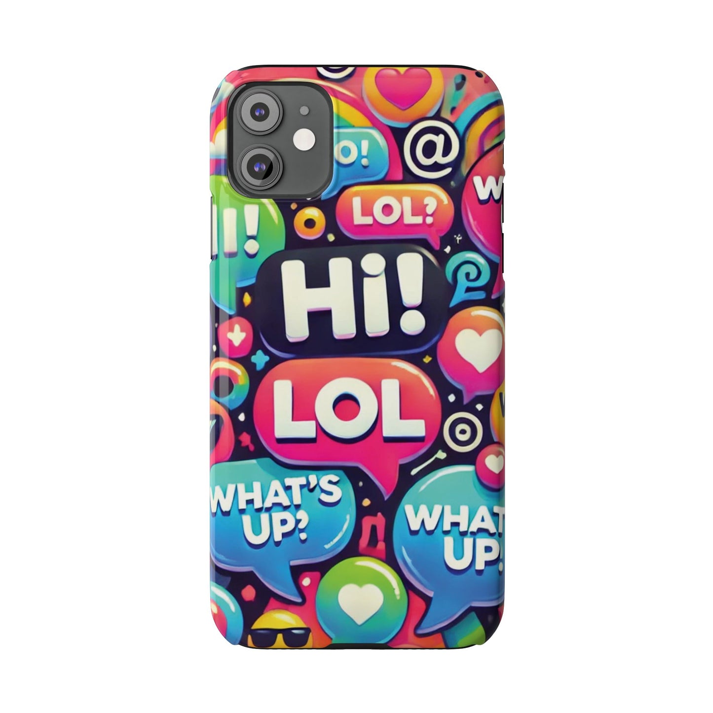"Text Bubbles" - Slim Phone Cases - Creatively Designed Shop
