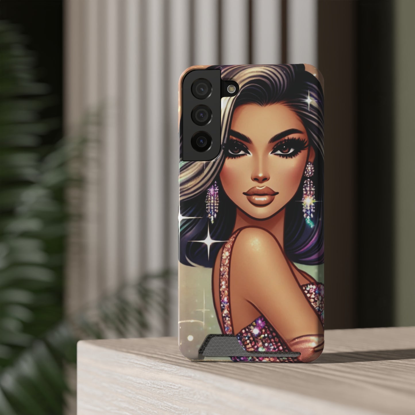 "Stunning" - Phone Case With Card Holder - Creatively Designed Shop