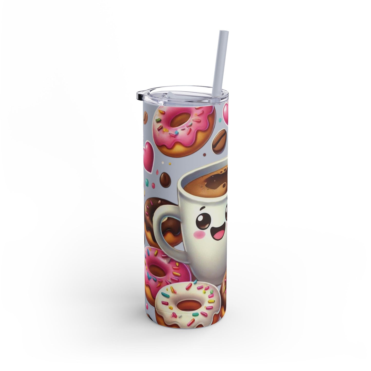 Coffee & Donuts - Maars Maker Skinny Matte Tumbler, 20oz - Creatively Designed Shop