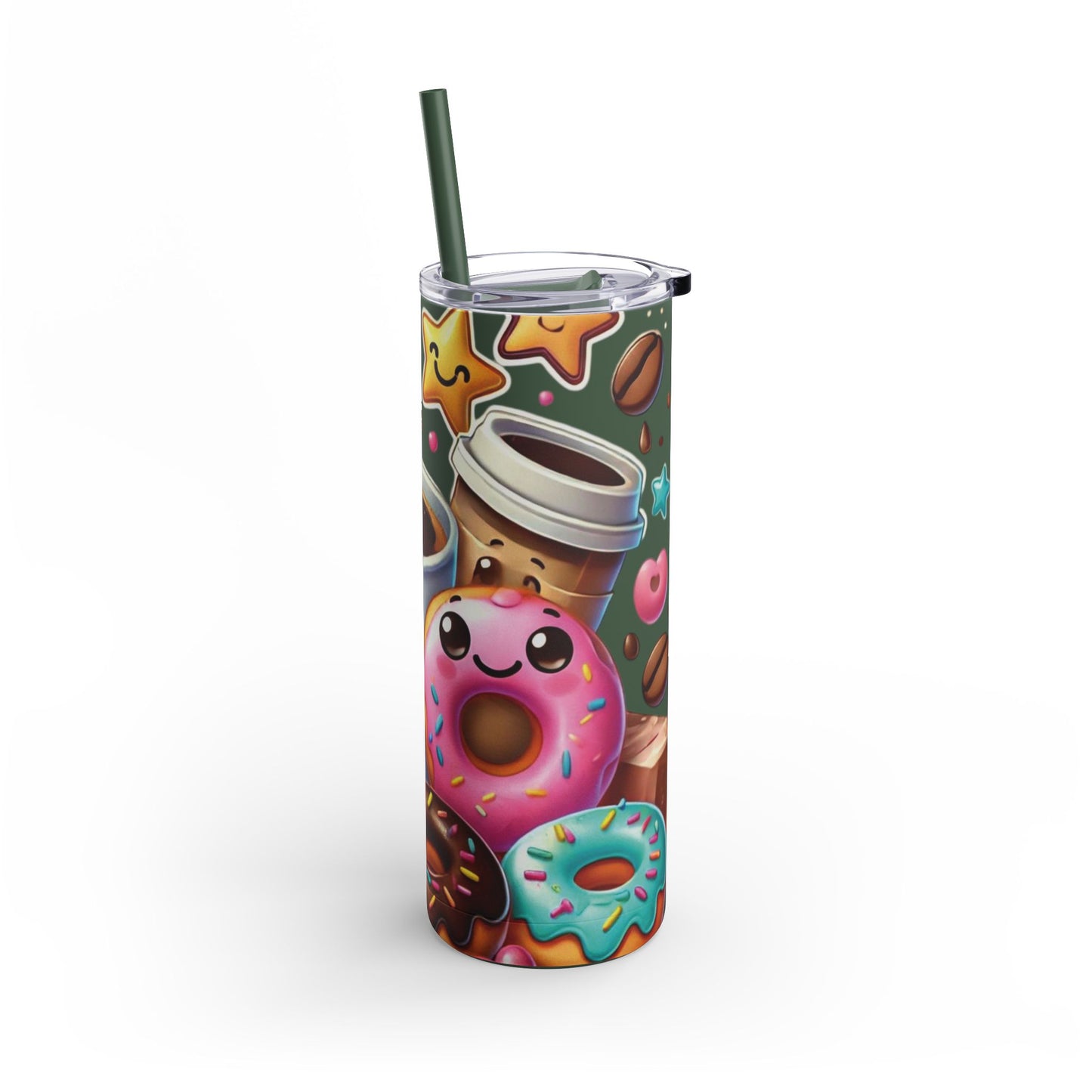 Coffee & Donuts - Maars Maker Skinny Matte Tumbler, 20oz - Creatively Designed Shop