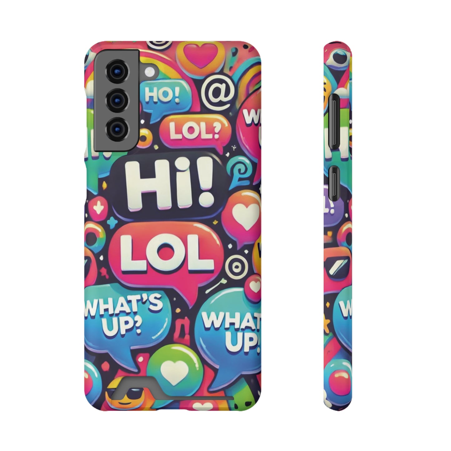 "Text Bubbles" - Phone Case With Card Holder - Creatively Designed Shop