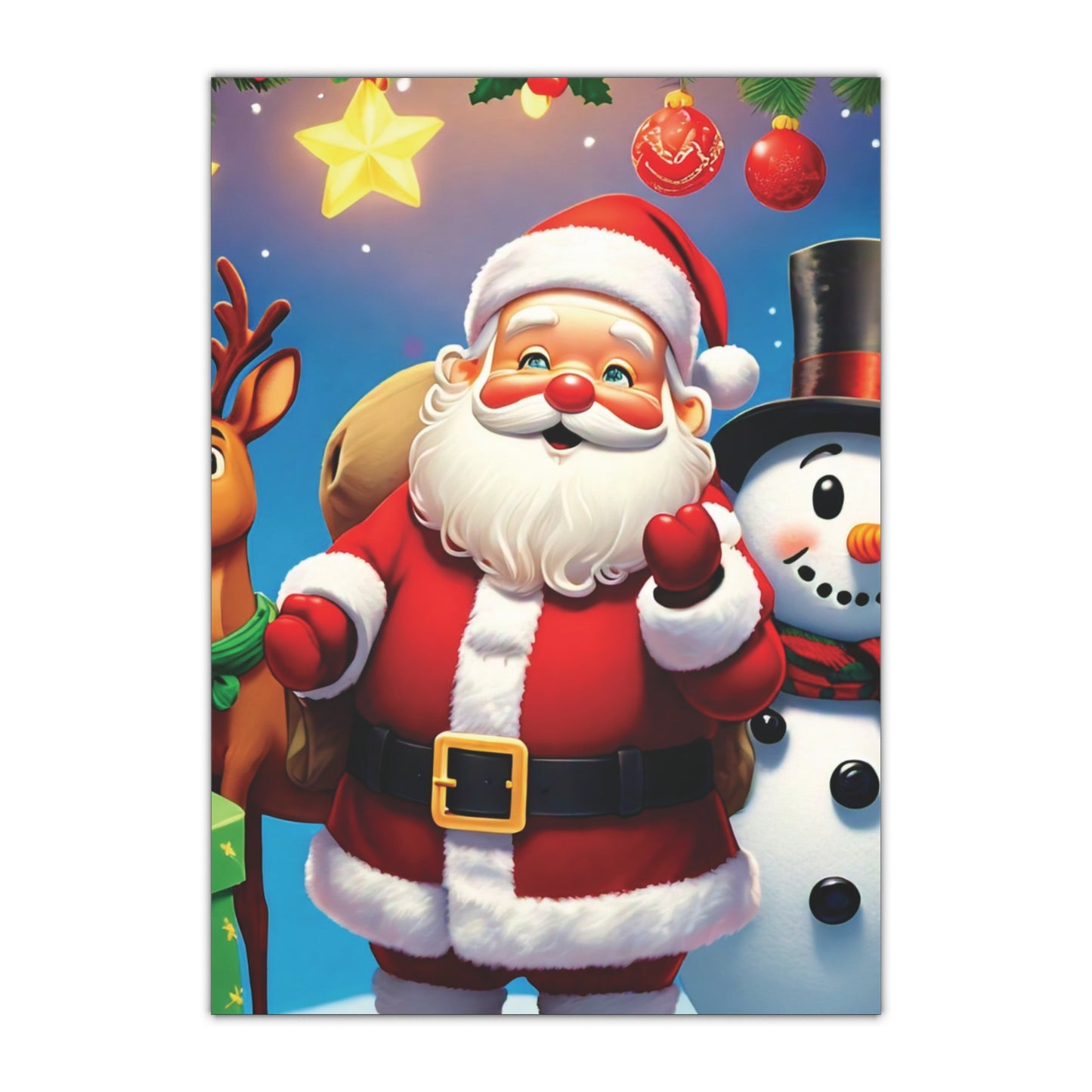 Christmas Cartoon Characters - Gift Wrapping Paper Sheets, 1pc - Creatively Designed Shop