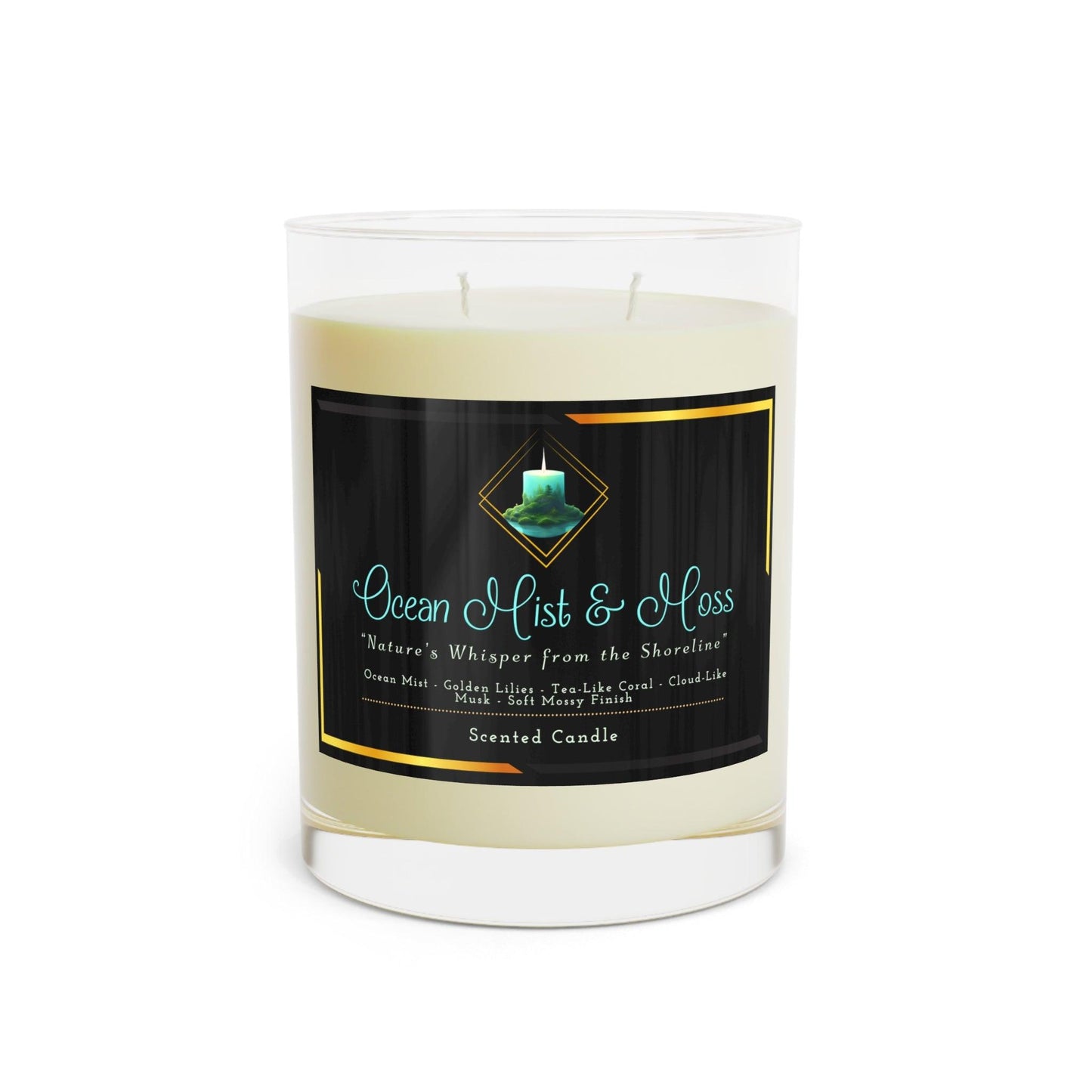 Ocean Mist & Moss - Scented Candle - Full Glass, 11oz - Creatively Designed Shop