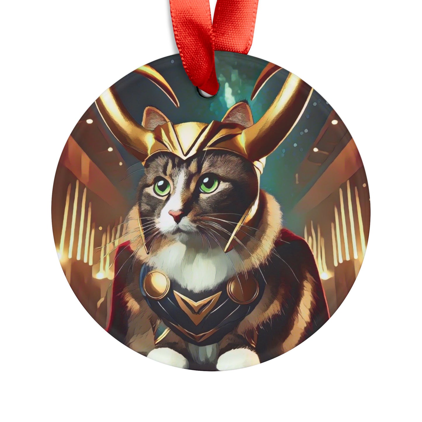 "A Very Loki Christmas - Acrylic Ornament with Ribbon - Creatively Designed Shop
