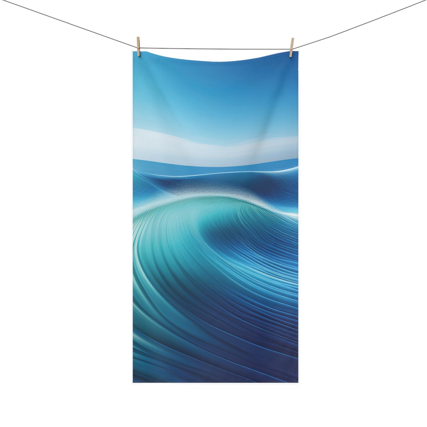 Shades of Blue Waves - Mink-Cotton Towel