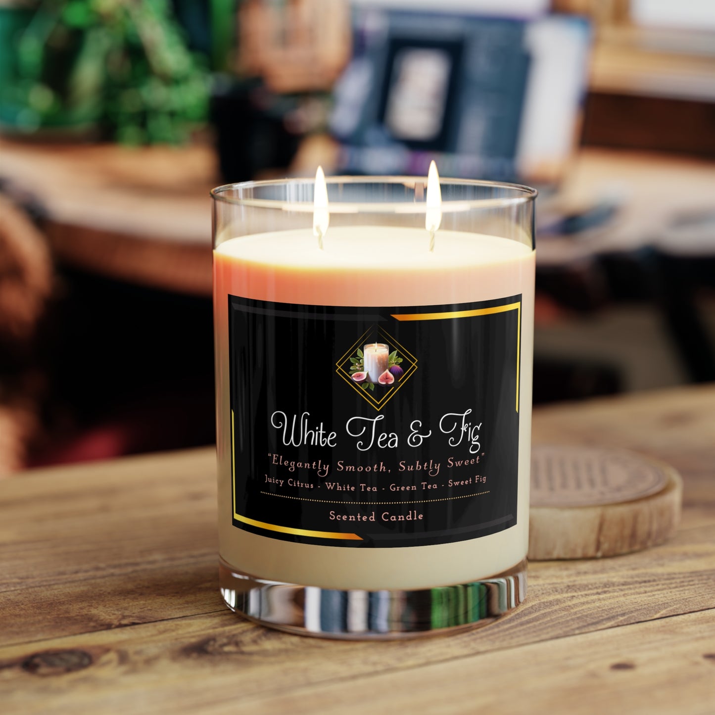 White Tea & Fig - Scented Candle - Full Glass, 11oz