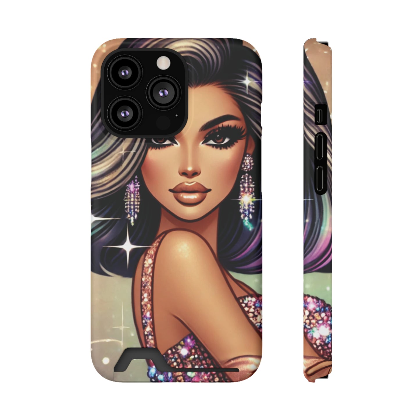 "Stunning" - Phone Case With Card Holder - Creatively Designed Shop