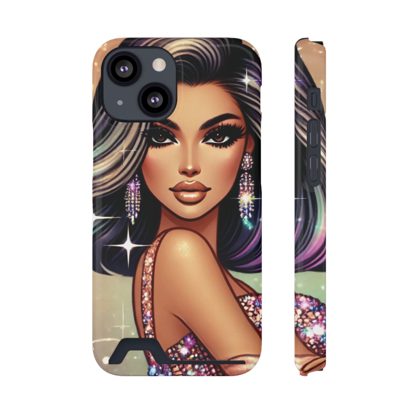 "Stunning" - Phone Case With Card Holder - Creatively Designed Shop