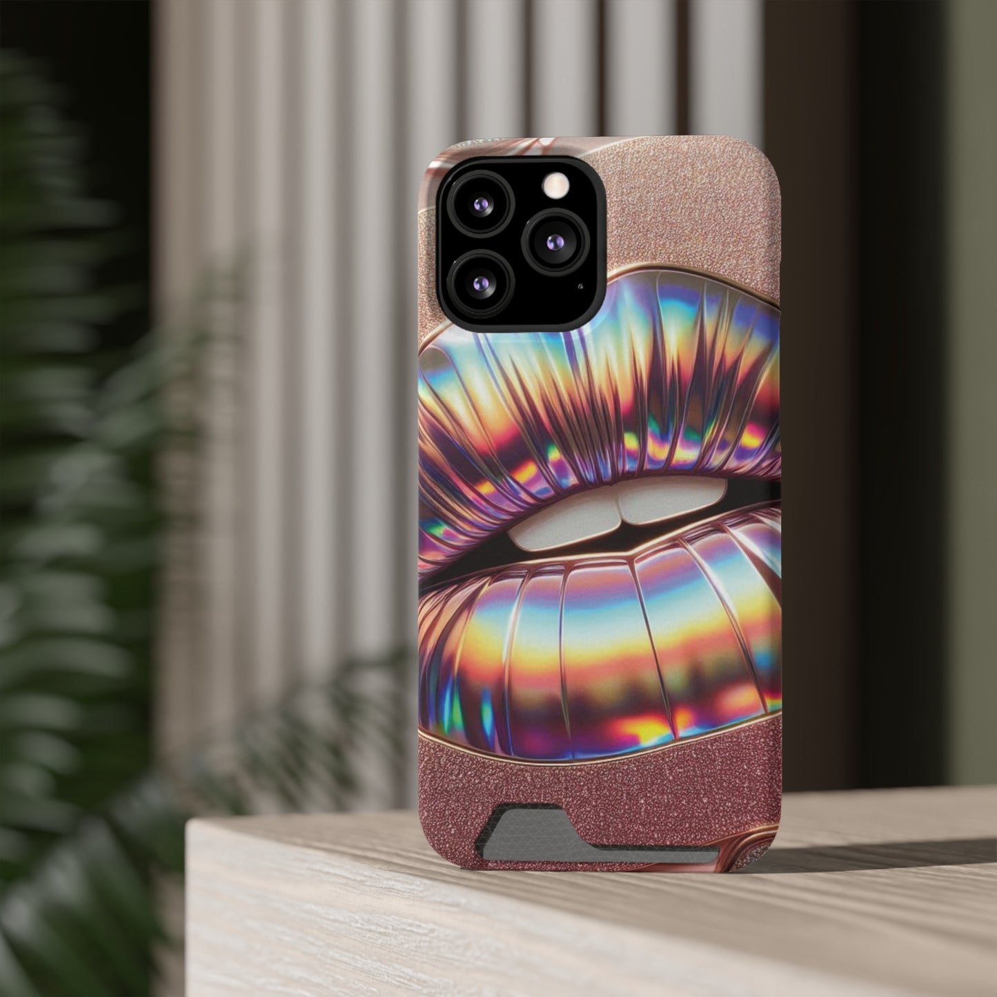 "Bronze Kiss" - Phone Case With Card Holder - Creatively Designed Shop