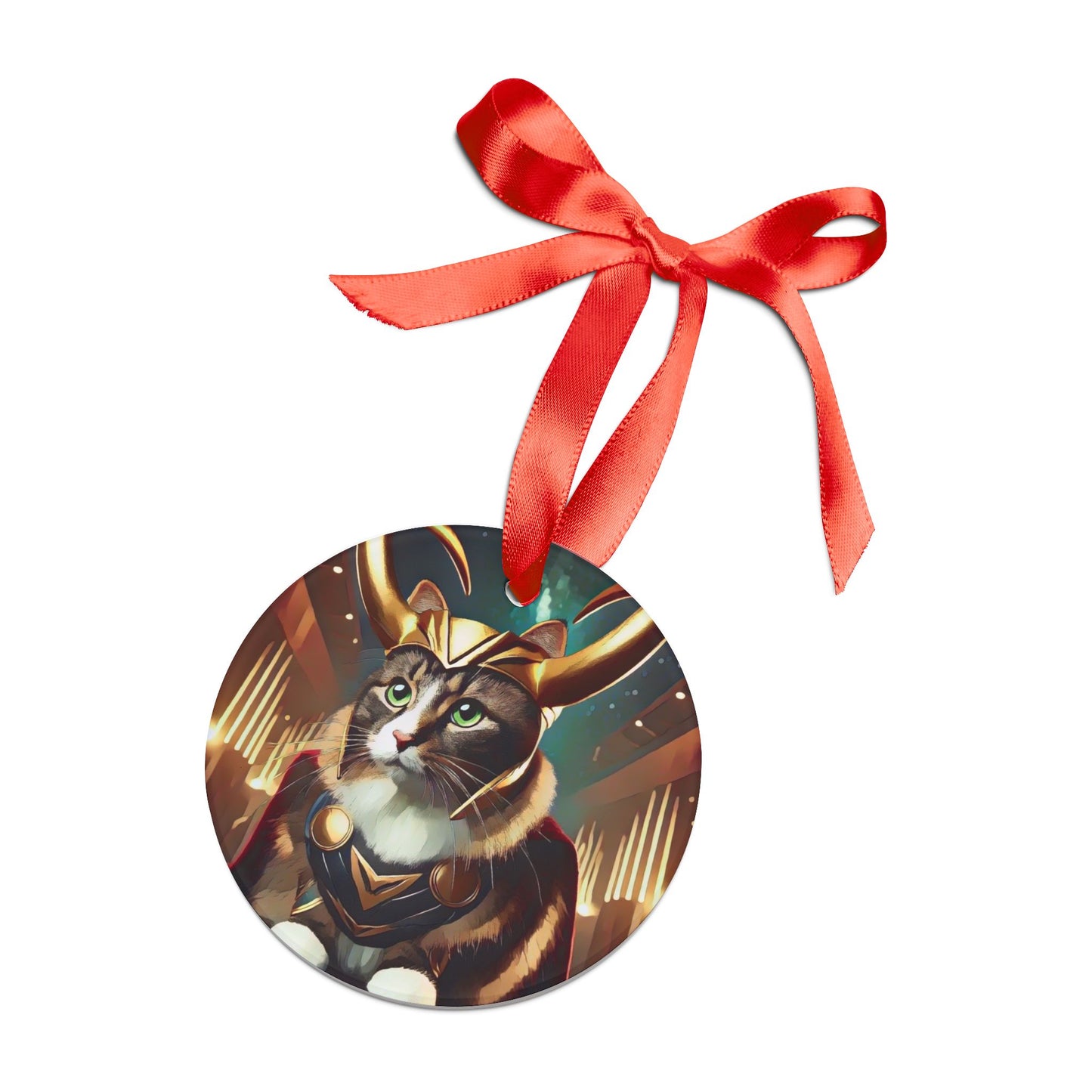 "A Very Loki Christmas - Acrylic Ornament with Ribbon - Creatively Designed Shop