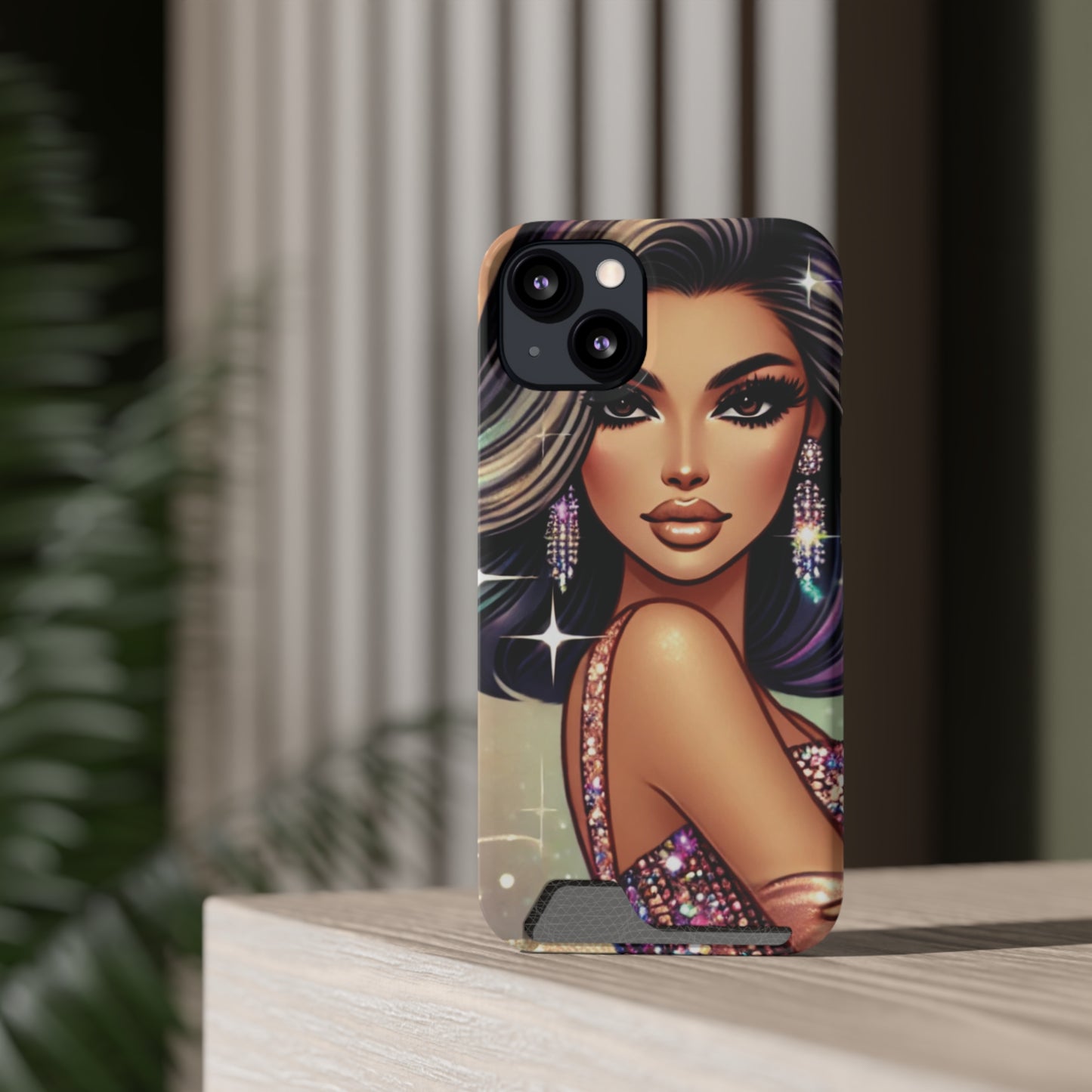 "Stunning" - Phone Case With Card Holder - Creatively Designed Shop