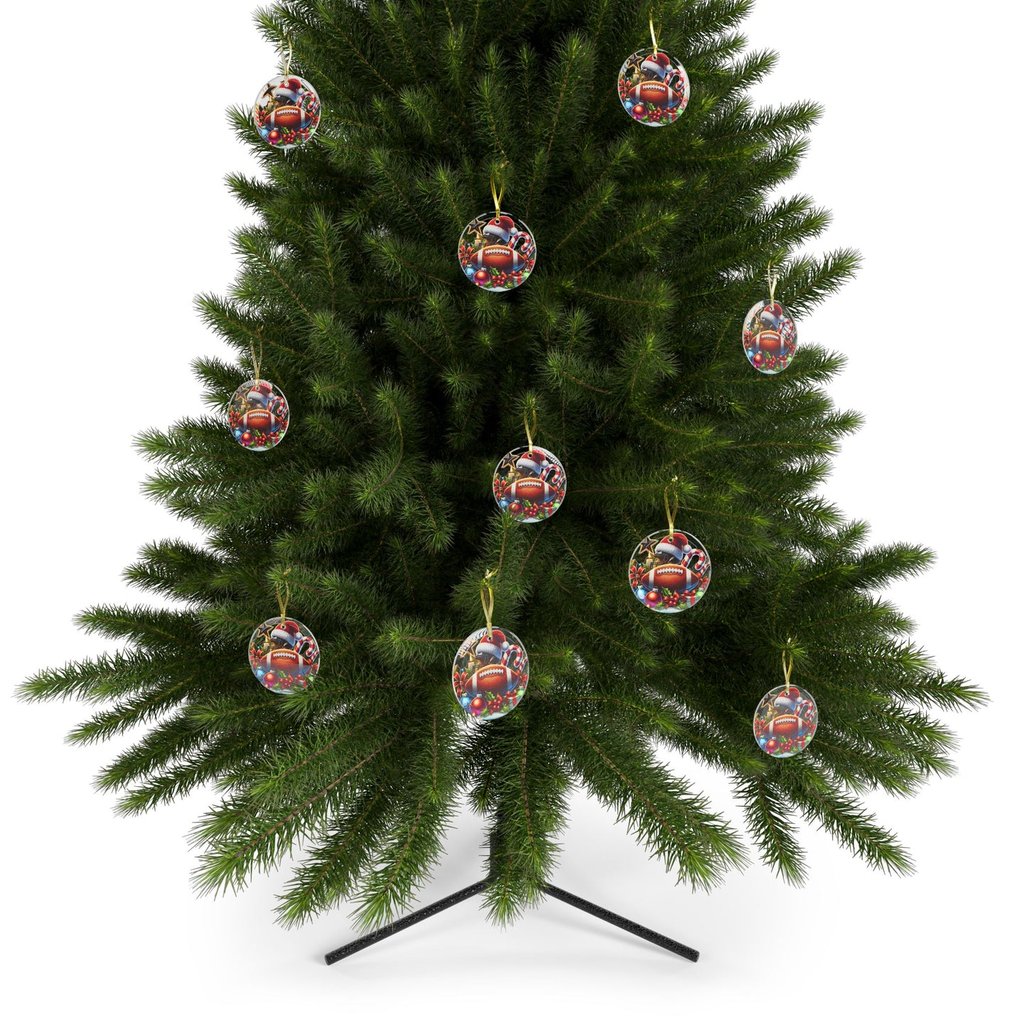 Football Christmas - Glass Ornaments - Creatively Designed Shop