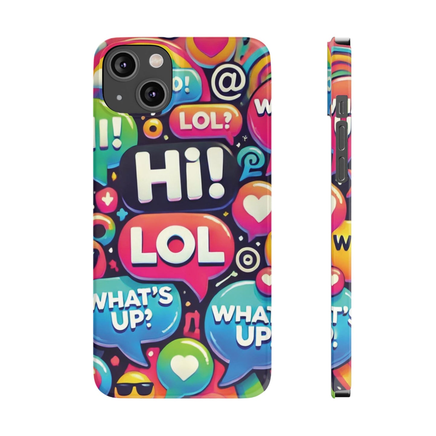 "Text Bubbles" - Slim Phone Cases - Creatively Designed Shop