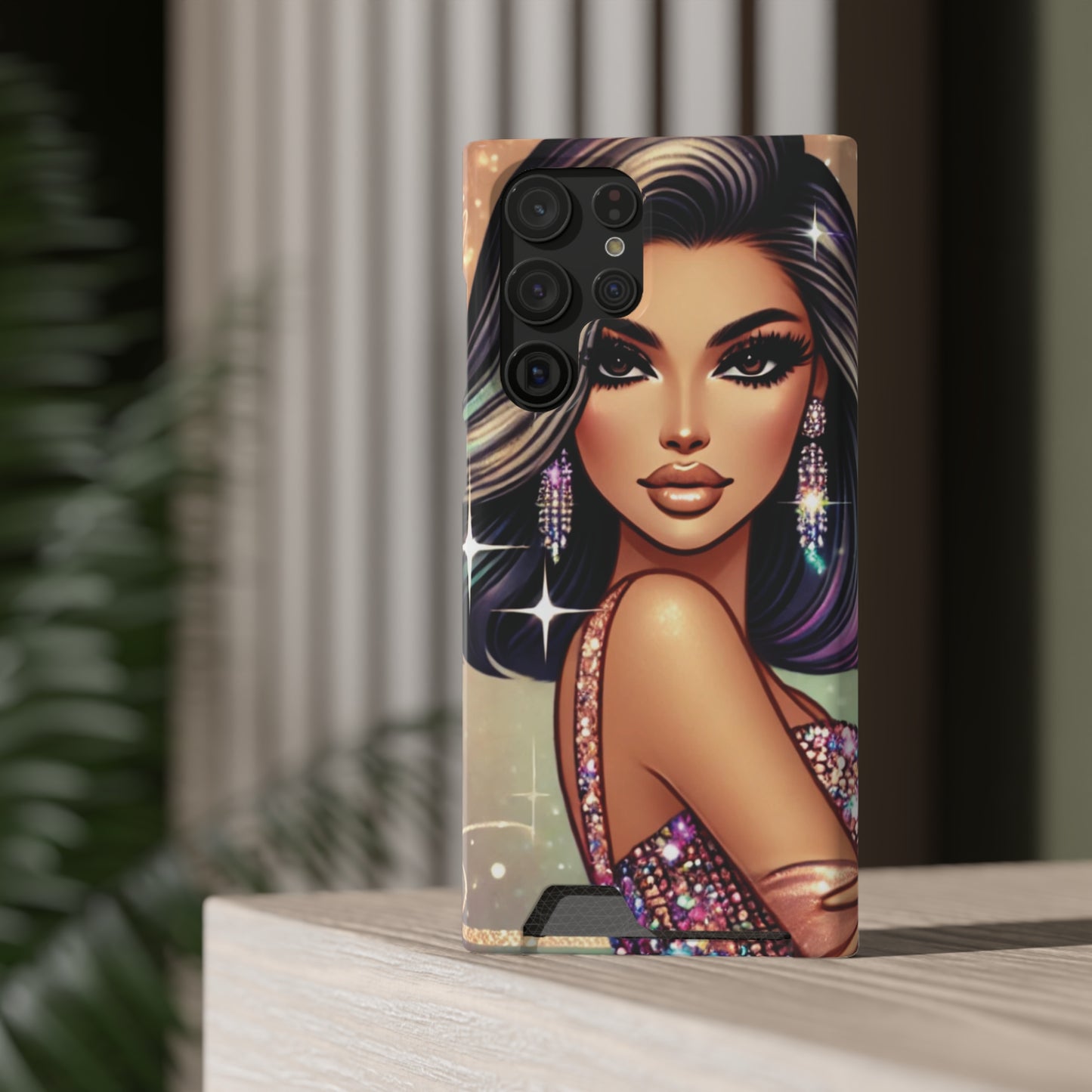 "Stunning" - Phone Case With Card Holder - Creatively Designed Shop