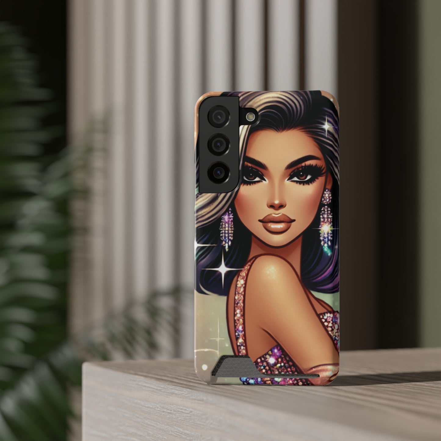 "Stunning" - Phone Case With Card Holder - Creatively Designed Shop