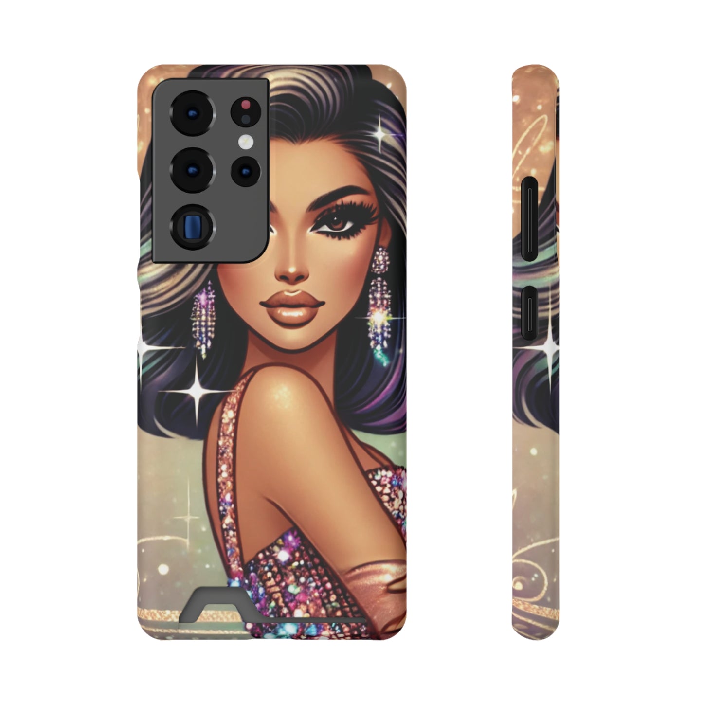 "Stunning" - Phone Case With Card Holder - Creatively Designed Shop