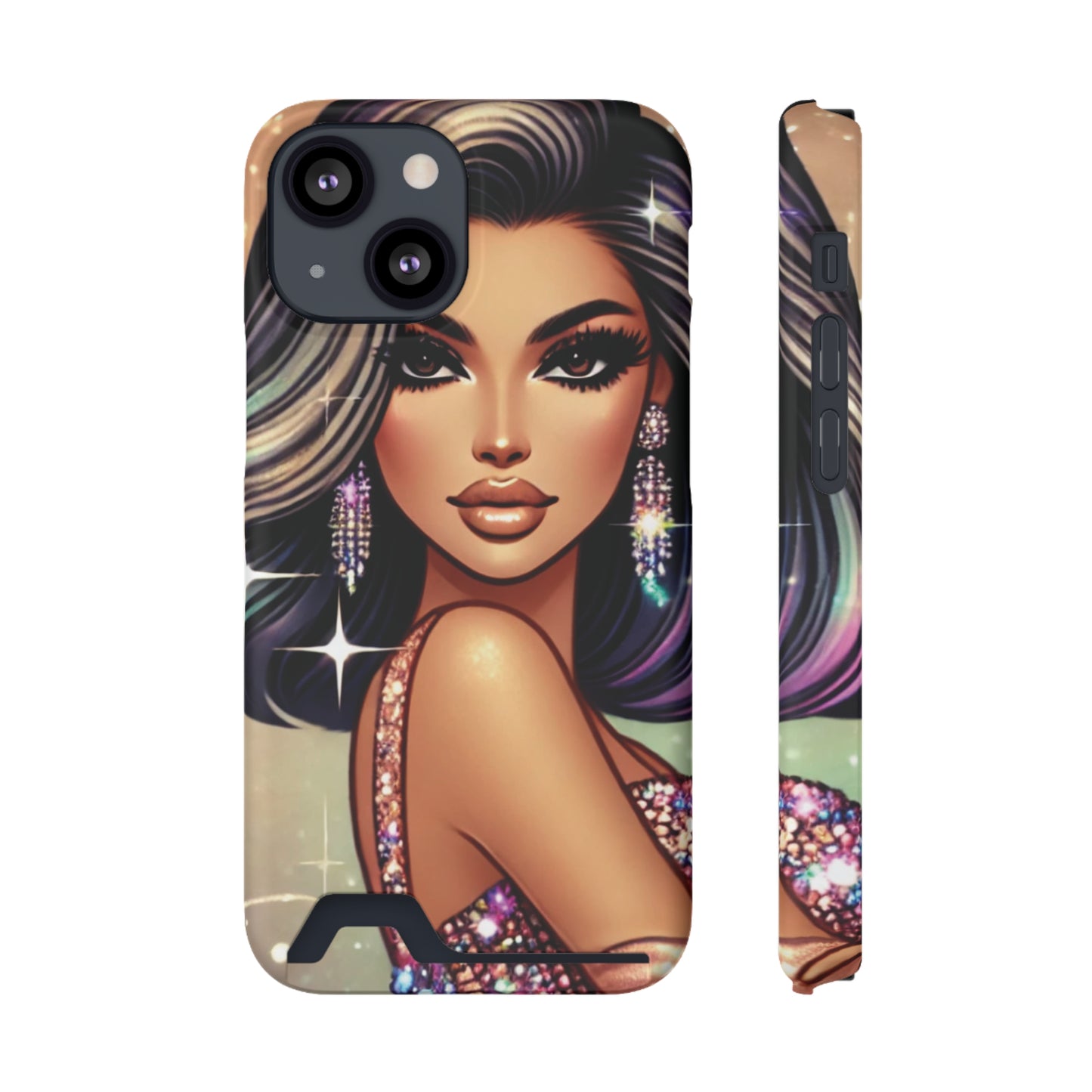 "Stunning" - Phone Case With Card Holder - Creatively Designed Shop