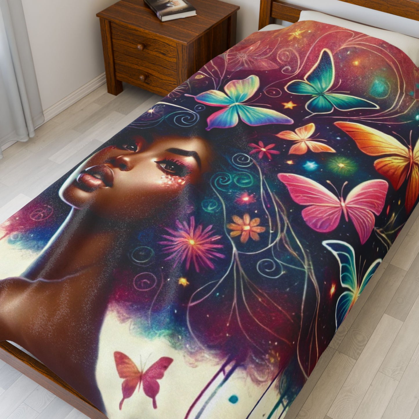Butterfly Crowned - Velveteen Plush Blanket