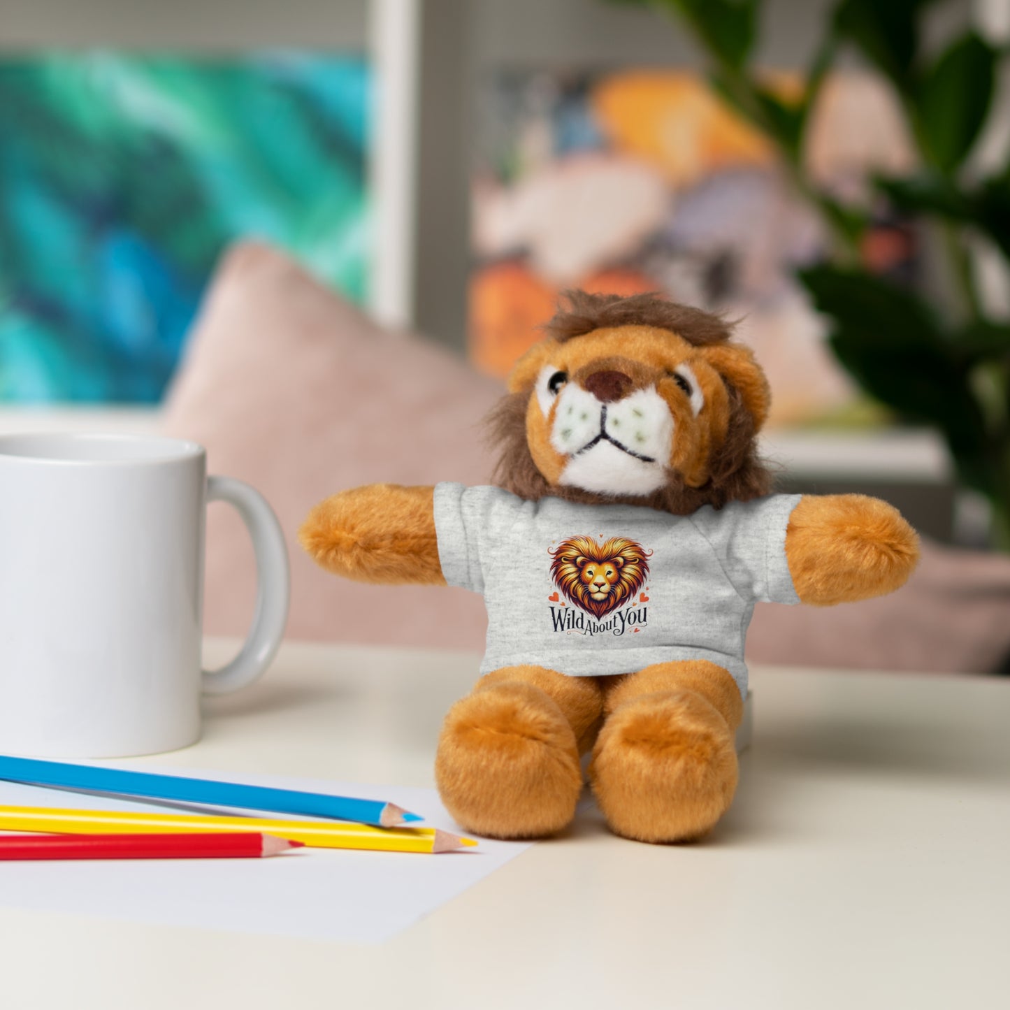 'Wild About You' - Stuffed Lion with Tee - Creatively Designed Shop