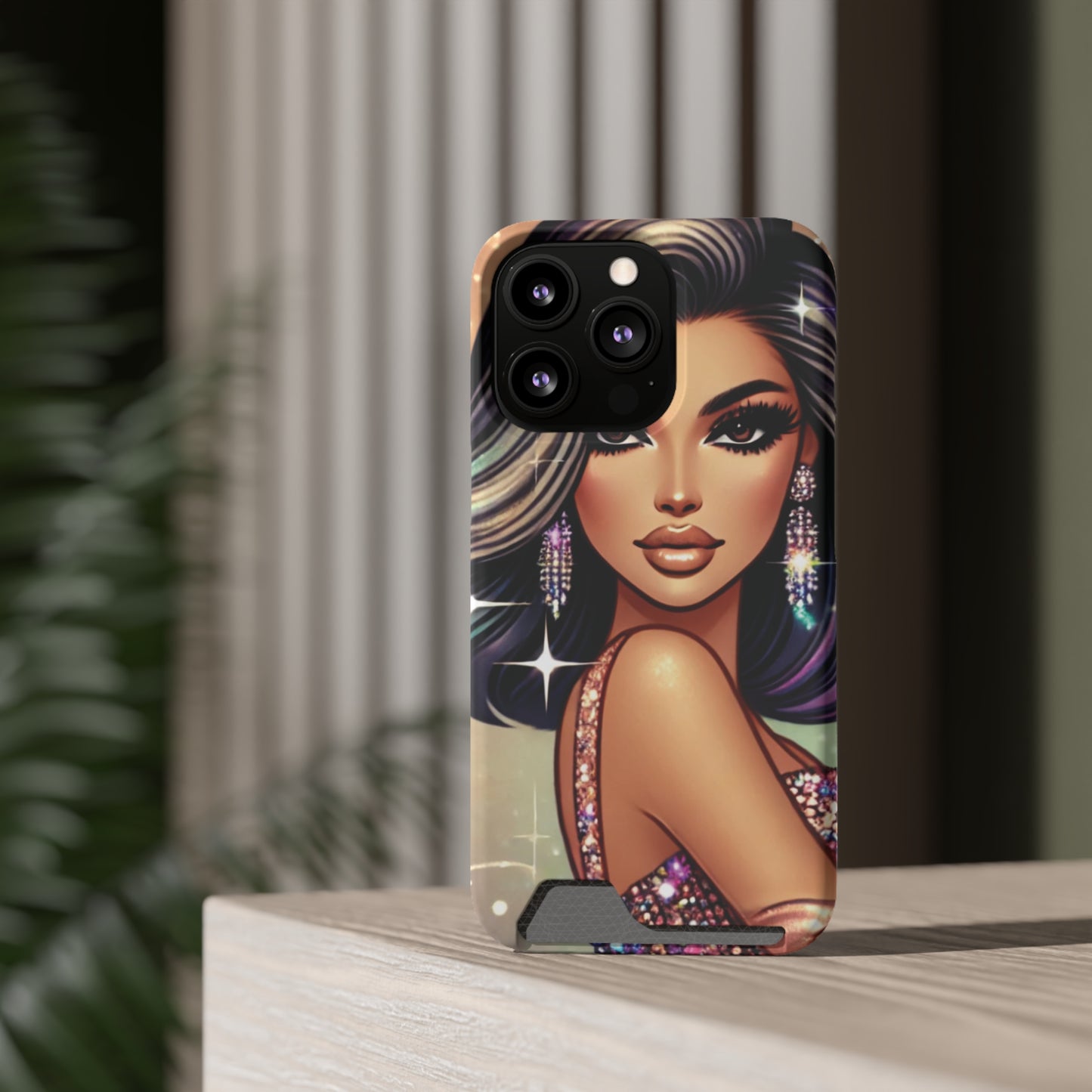 "Stunning" - Phone Case With Card Holder - Creatively Designed Shop