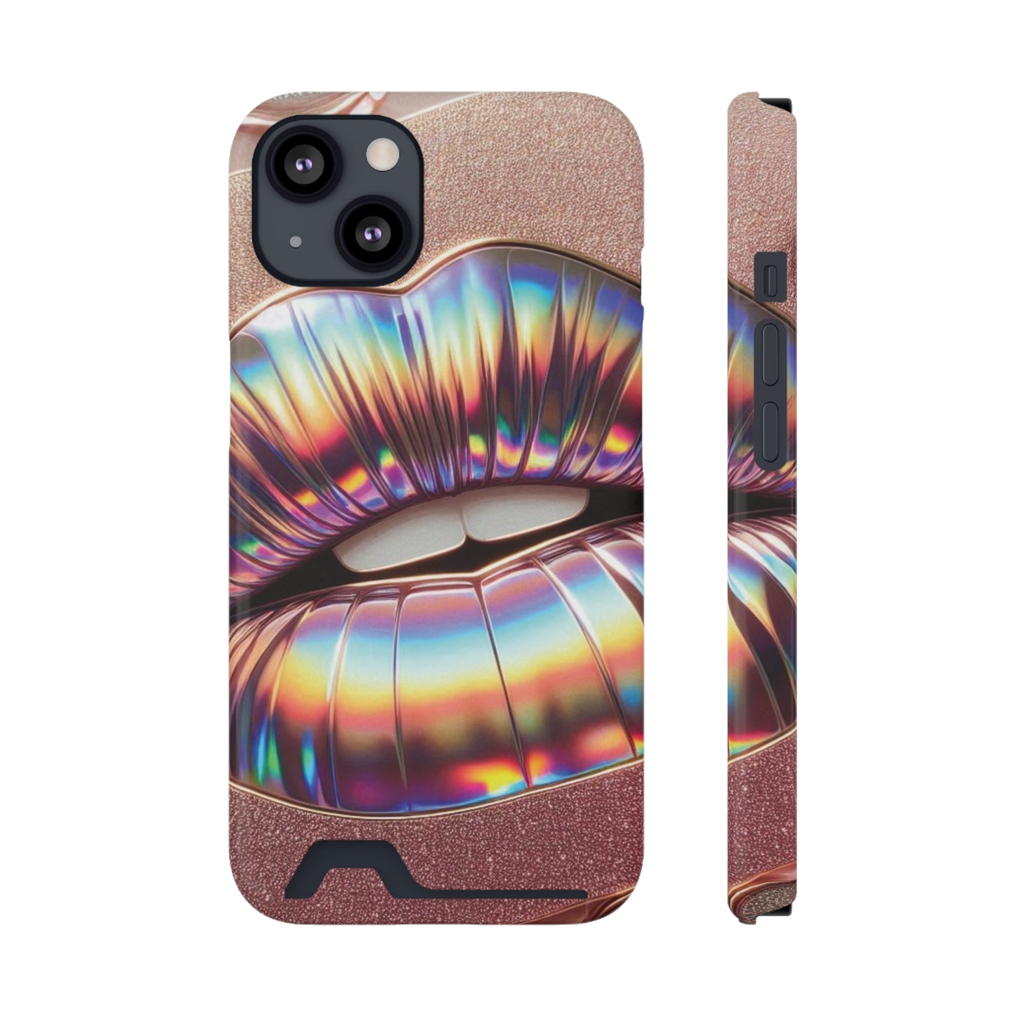 "Bronze Kiss" - Phone Case With Card Holder - Creatively Designed Shop