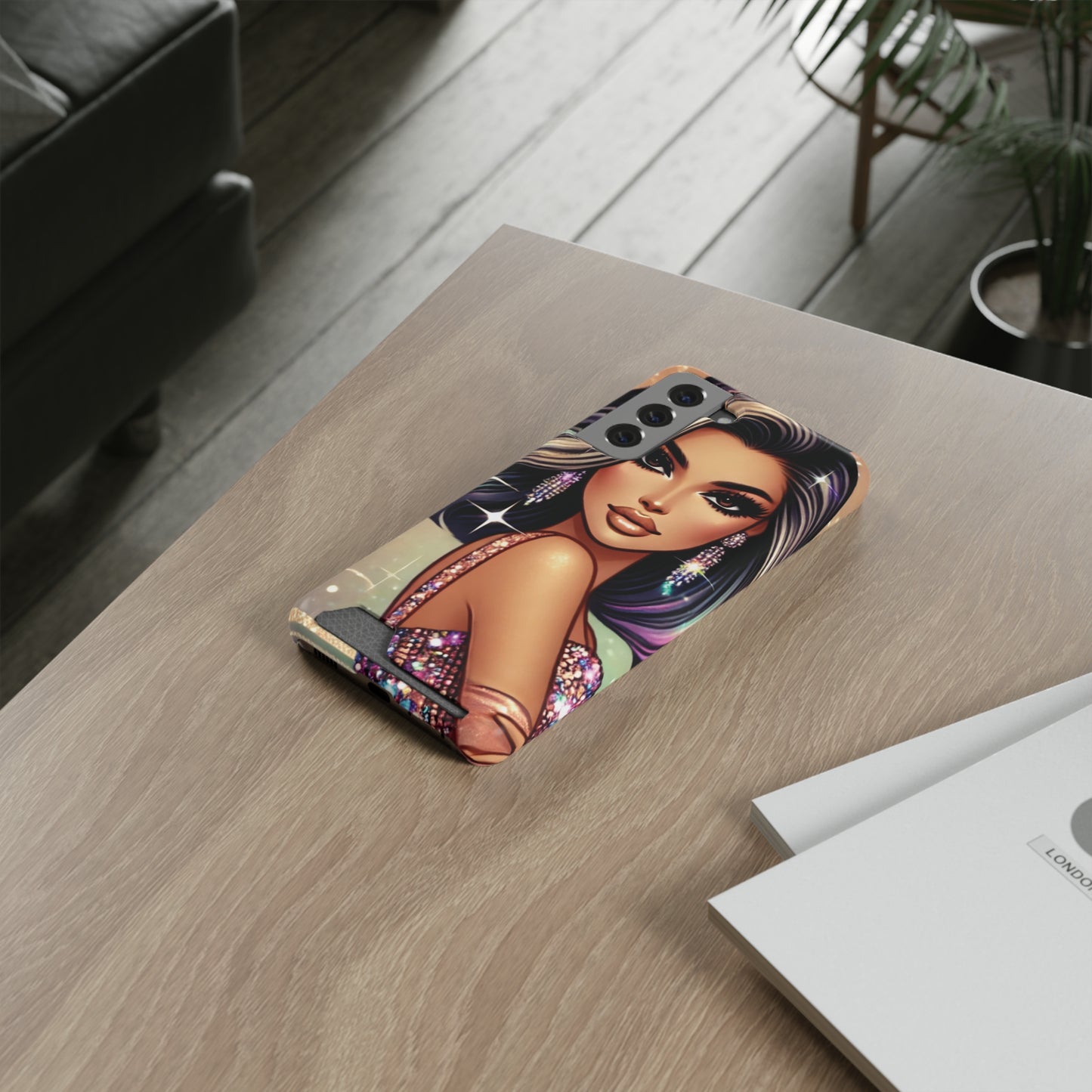 "Stunning" - Phone Case With Card Holder - Creatively Designed Shop