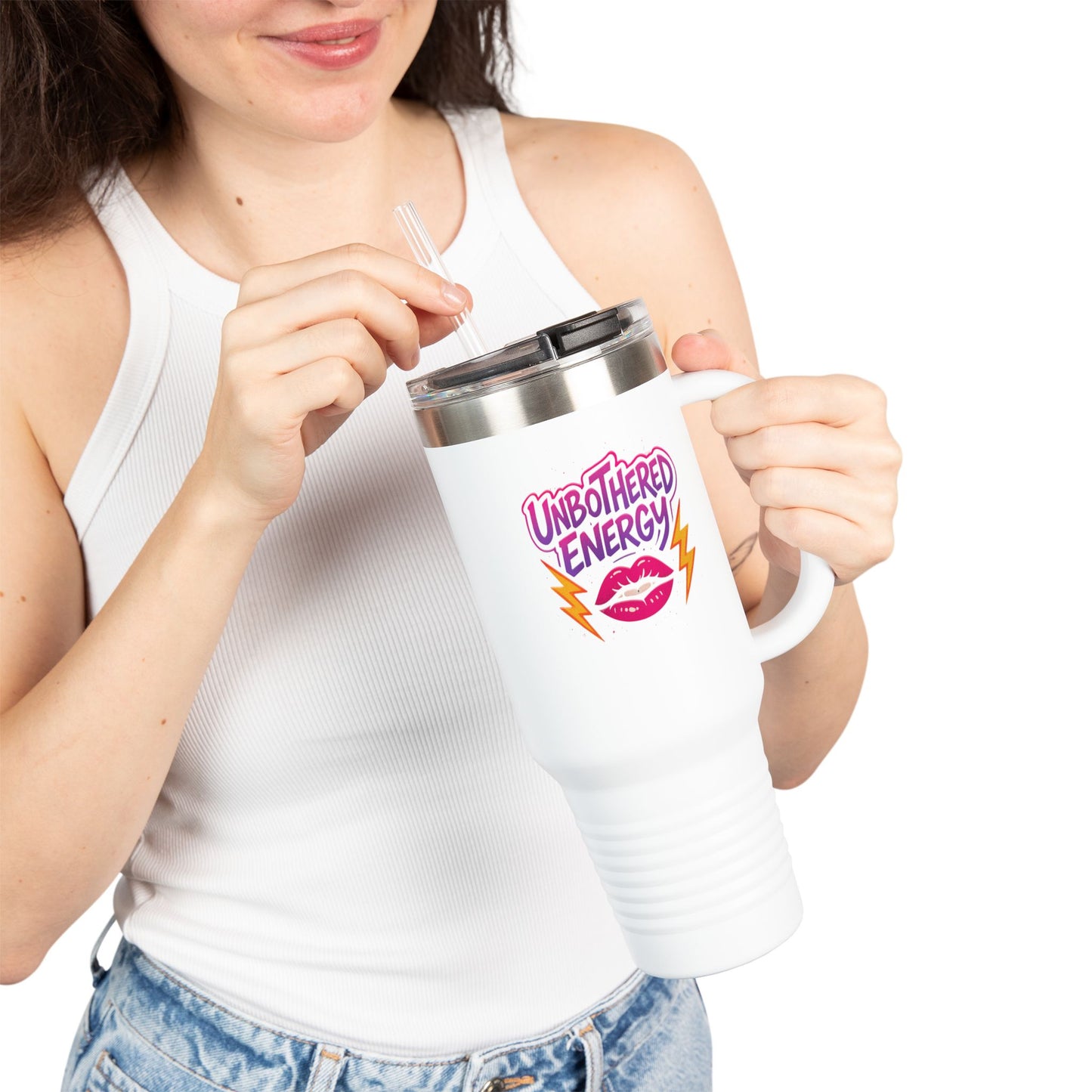 Unbothered Energy - Insulated Travel Mug, 40oz