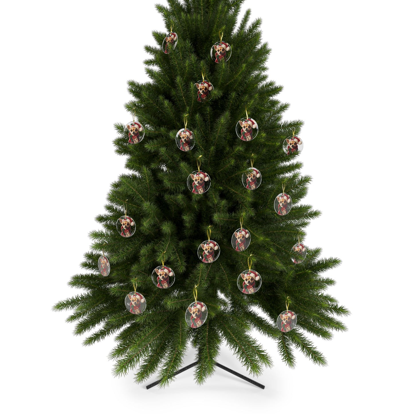 Merry Chihuahua Christmas - Glass Ornaments - Creatively Designed Shop