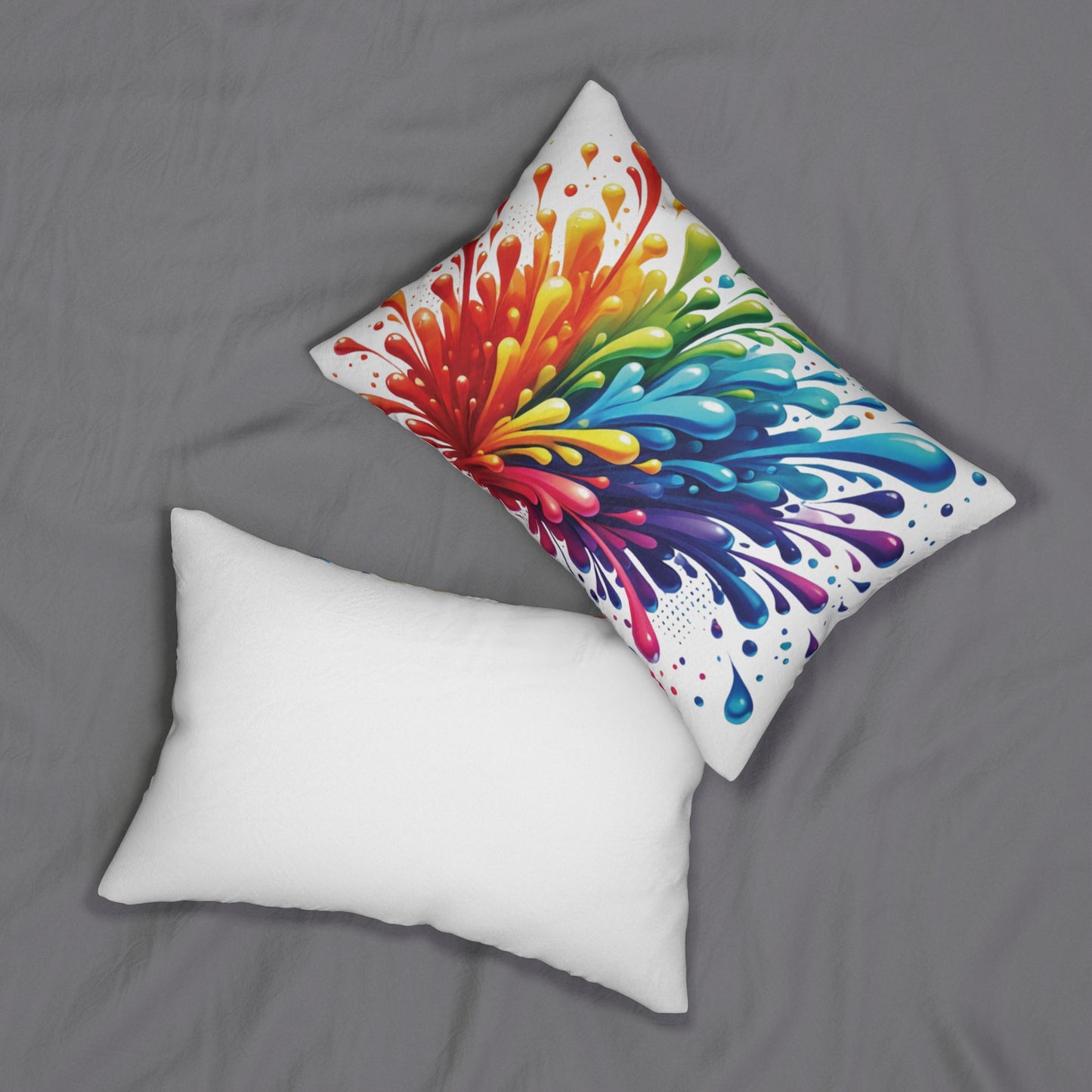 Color Splash - Spun Polyester Lumbar Pillow - Creatively Designed Shop