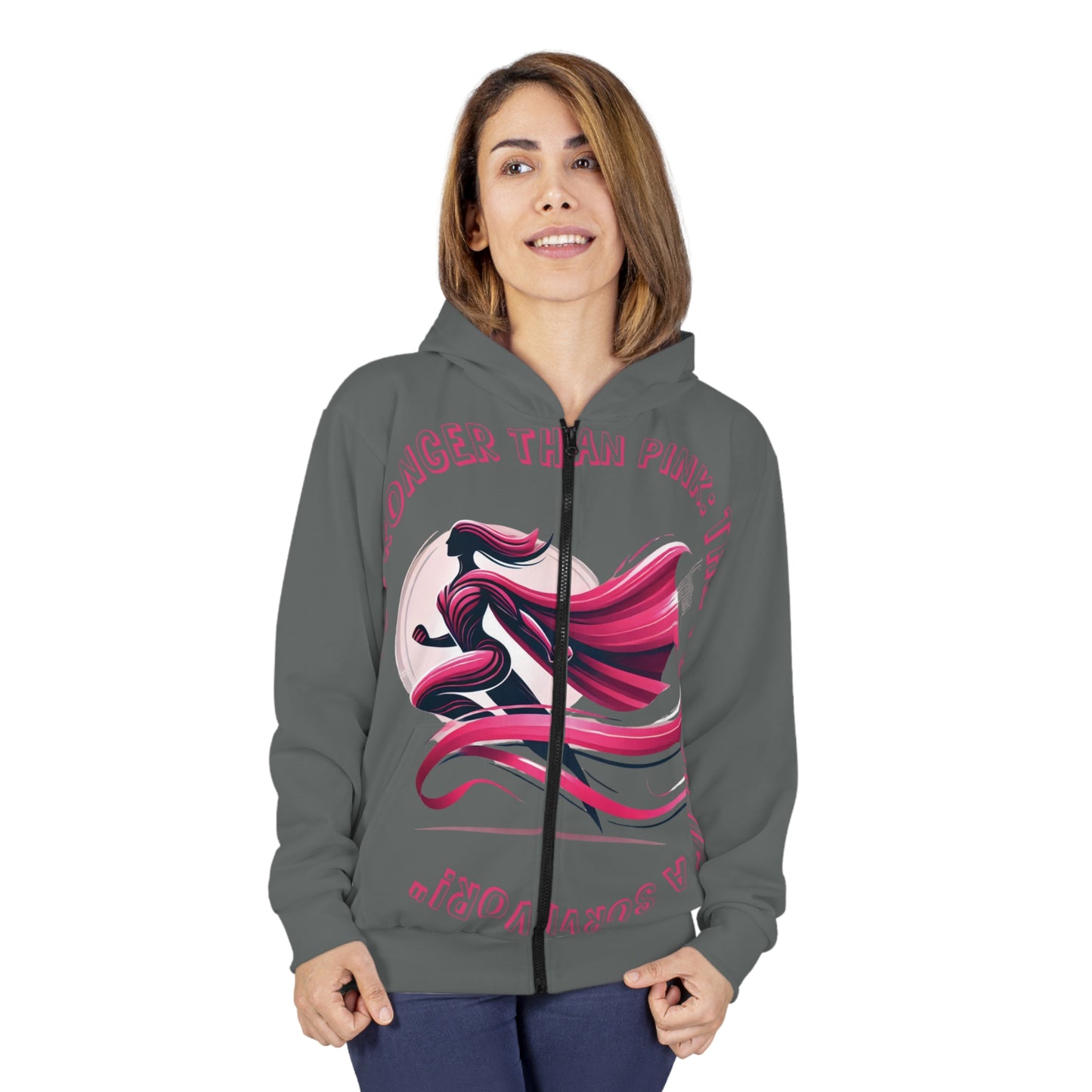 Carroll's Edition (Gray) - Unisex Zip Hoodie (AOP) - Creatively Designed Shop
