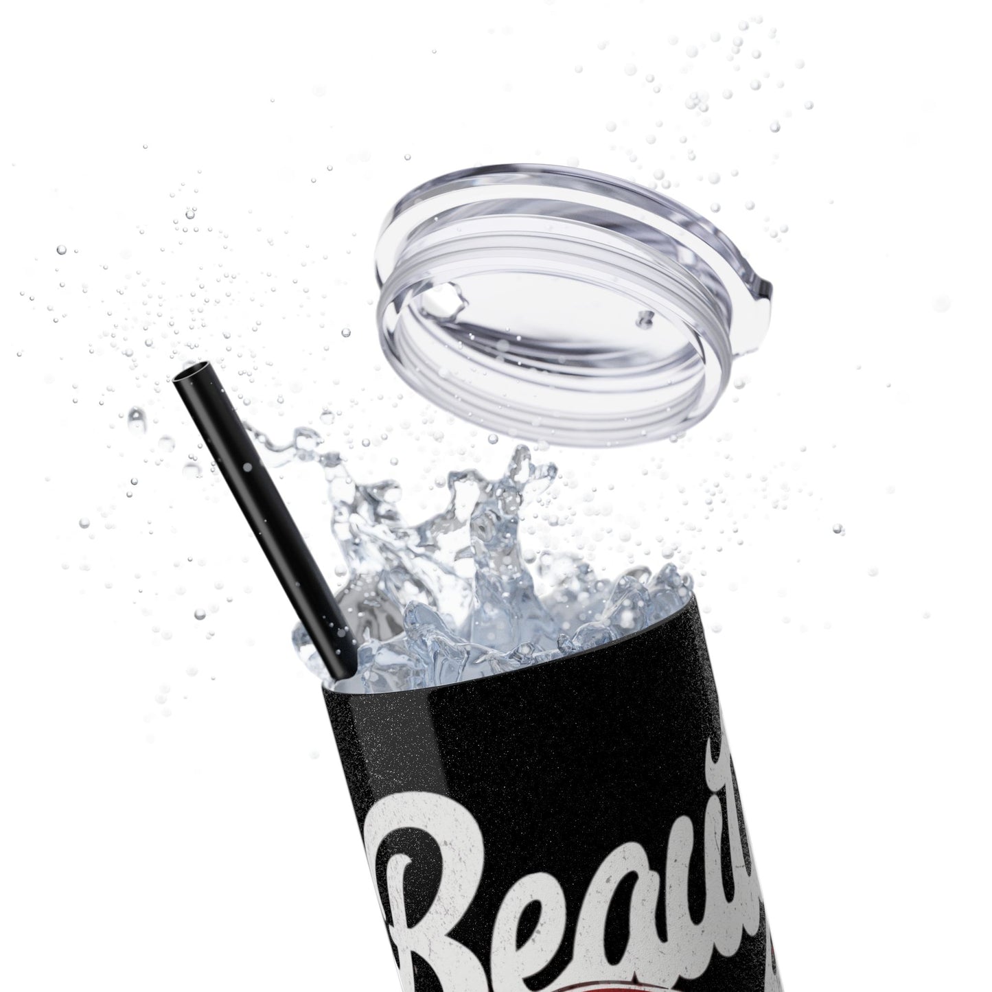 Beauty Speaks - Skinny Tumbler with Straw, 20oz - Creatively Designed Shop