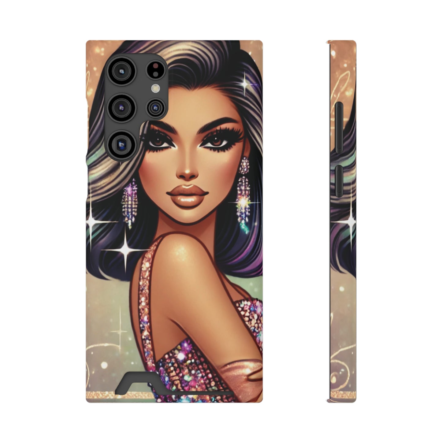"Stunning" - Phone Case With Card Holder - Creatively Designed Shop
