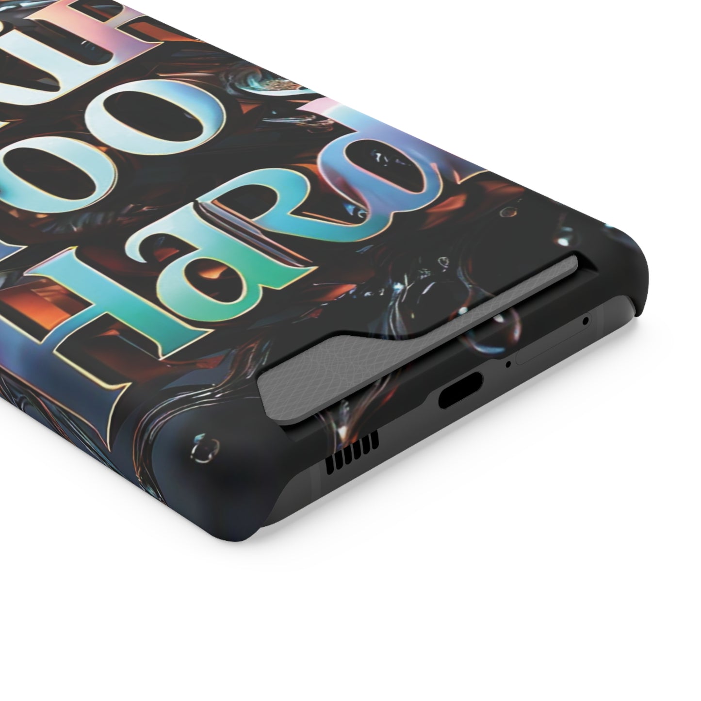 "Drip Too Hard" - Phone Case With Card Holder - Creatively Designed Shop