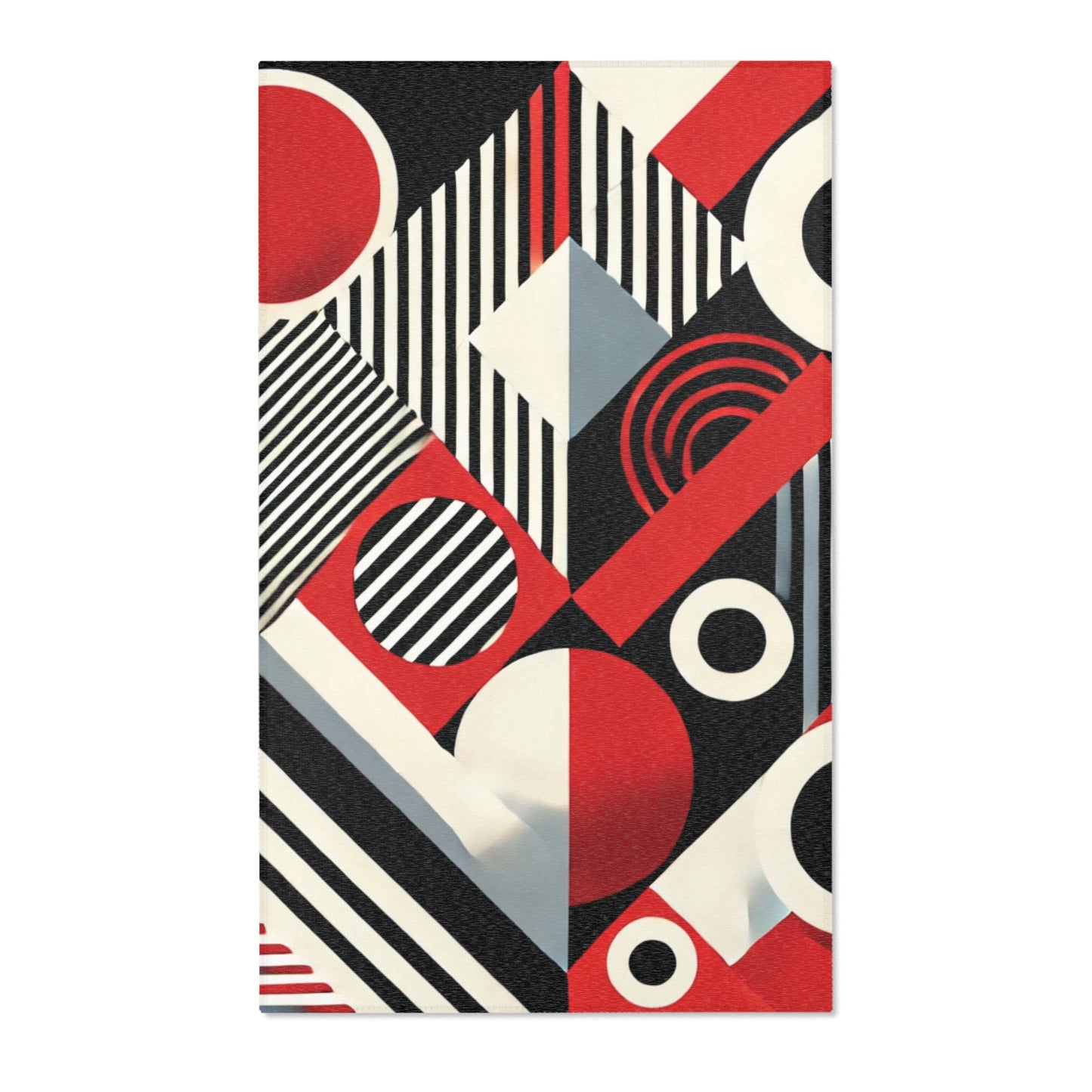 Red, Black & White Abstract - Area Rugs - Creatively Designed Shop