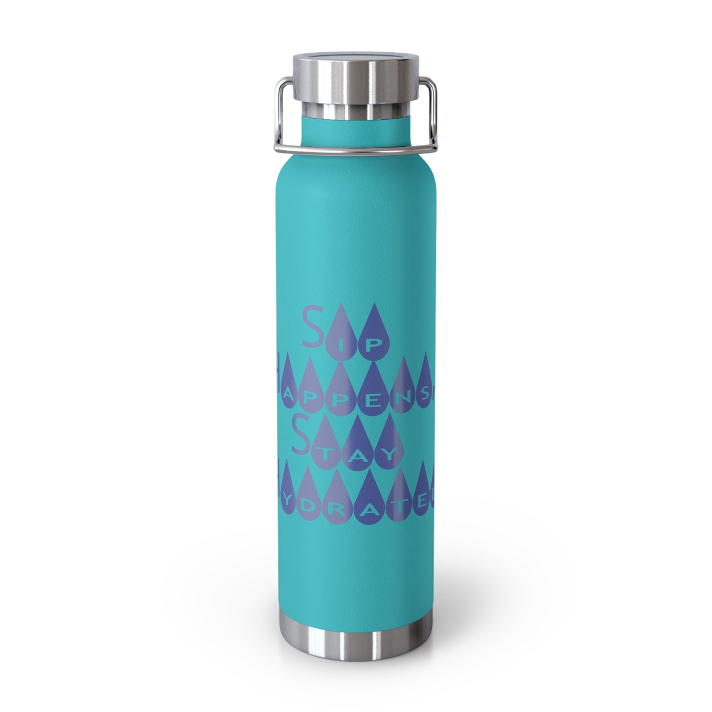 "Sip Happens, Stay Hydrated! - Copper Vacuum Insulated Bottle, 22oz - Creatively Designed Shop