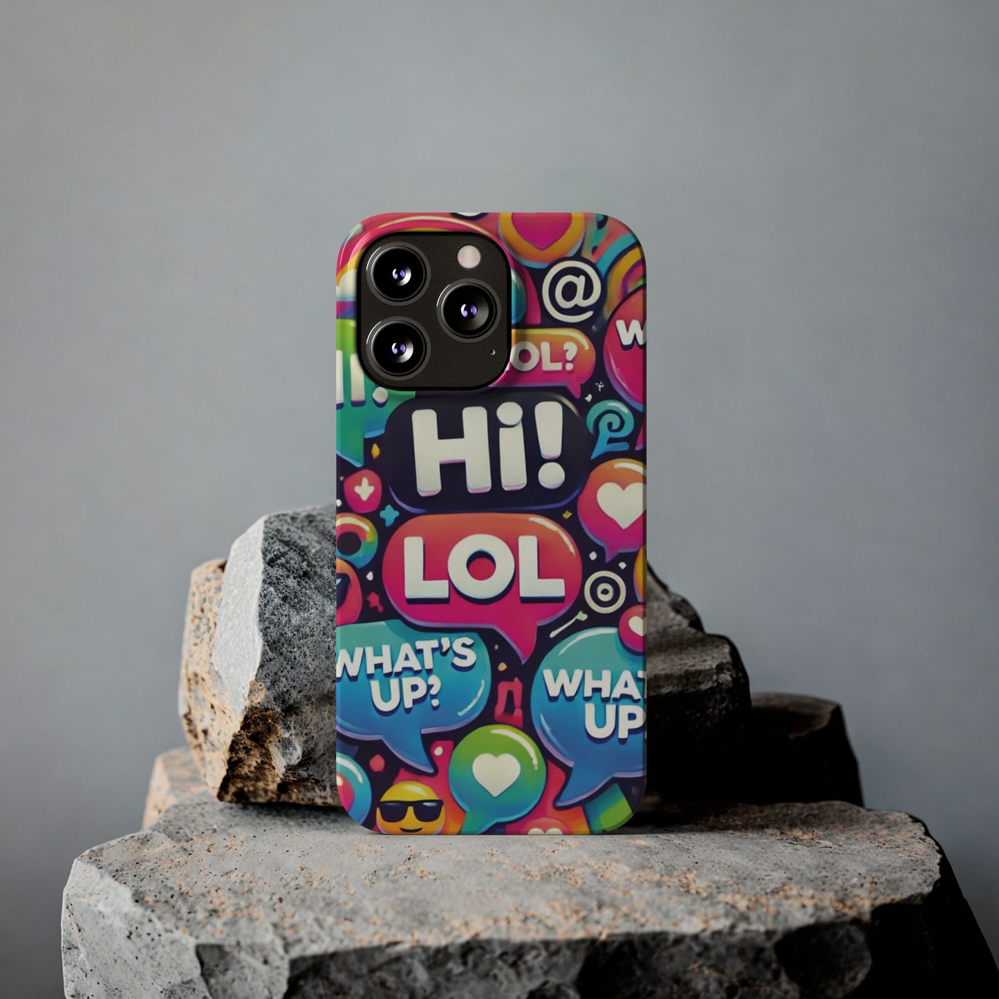 "Text Bubbles" - Slim Phone Cases - Creatively Designed Shop