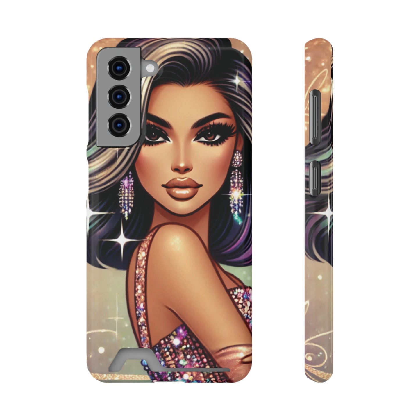 "Stunning" - Phone Case With Card Holder - Creatively Designed Shop