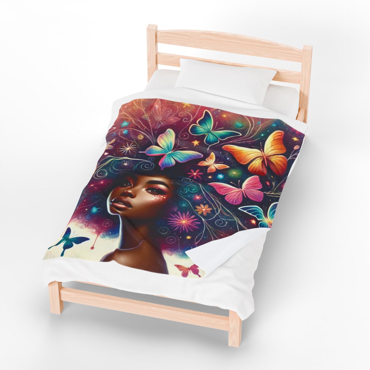 Butterfly Crowned - Velveteen Plush Blanket
