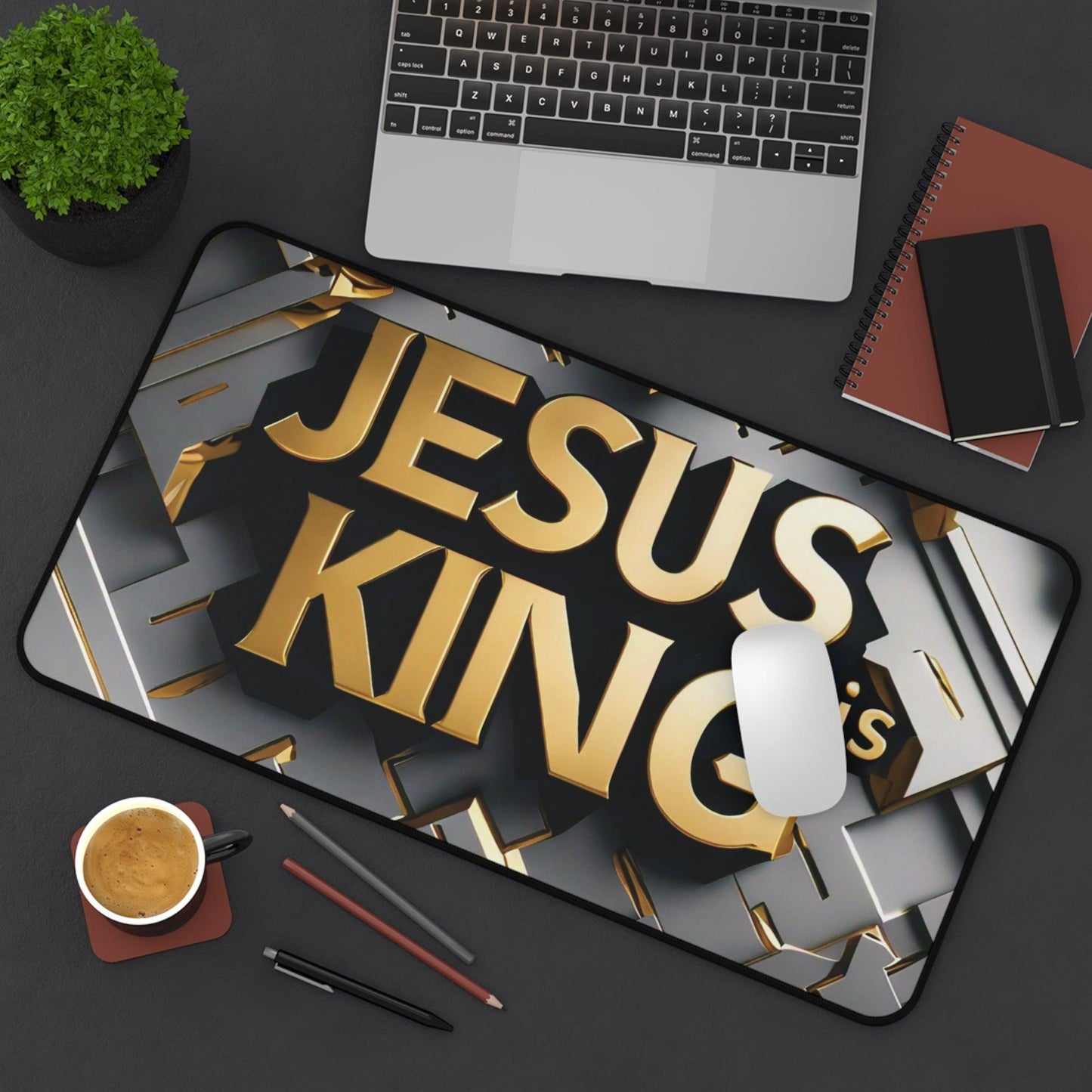 "Jesus Is King" - Desk Mat - Creatively Designed Shop