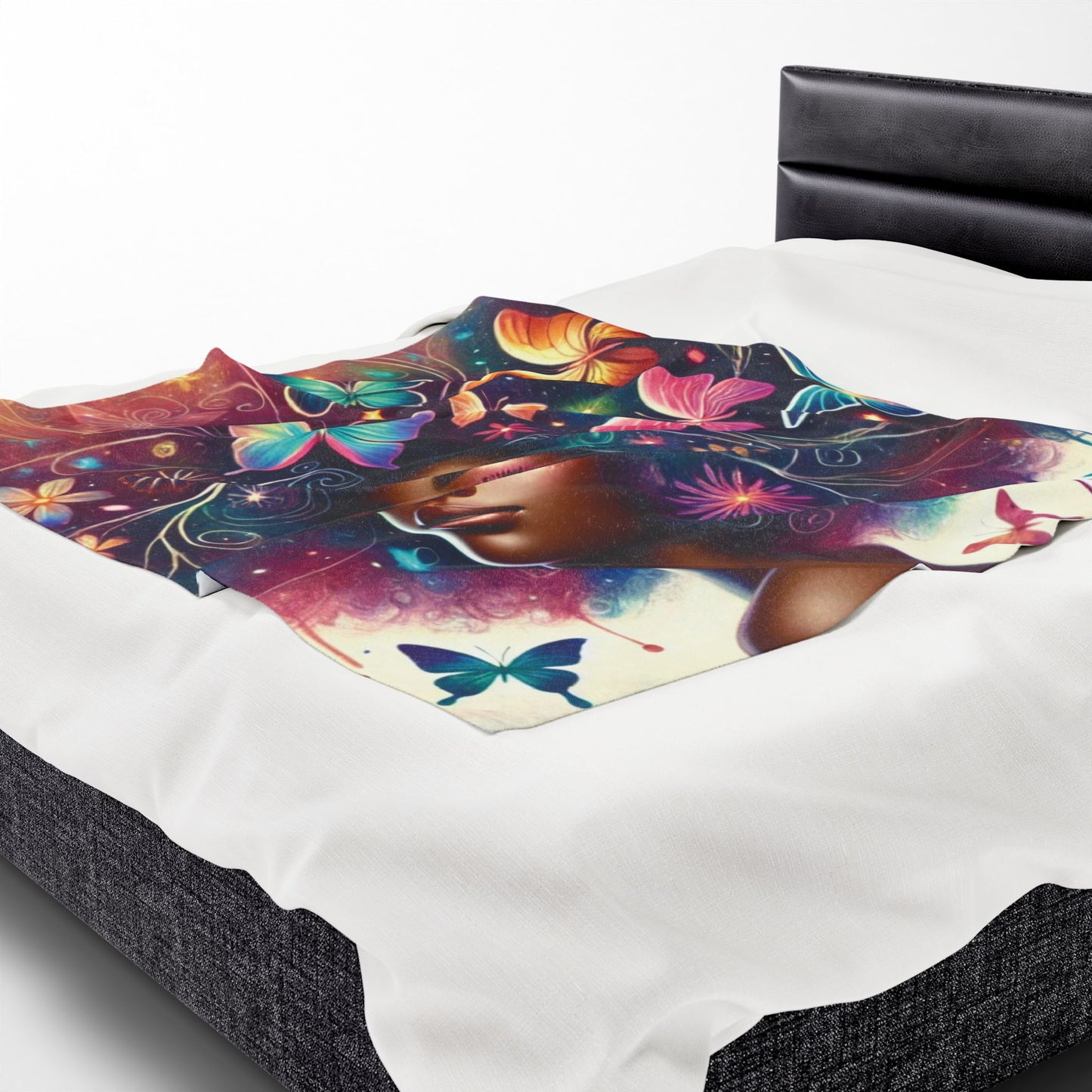 Butterfly Crowned - Velveteen Plush Blanket