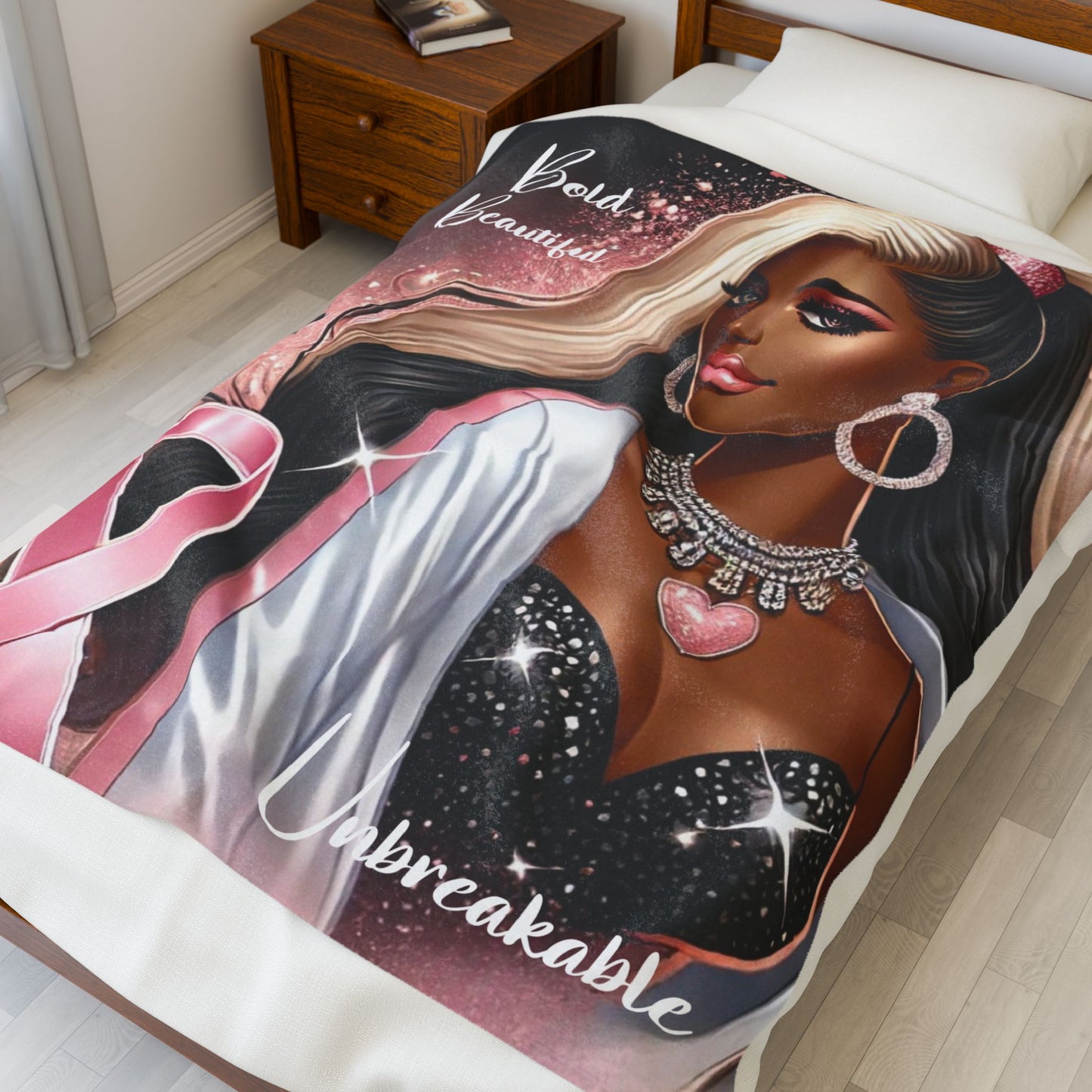 Bold Beautiful Unbreakable - Velveteen Plush Blanket