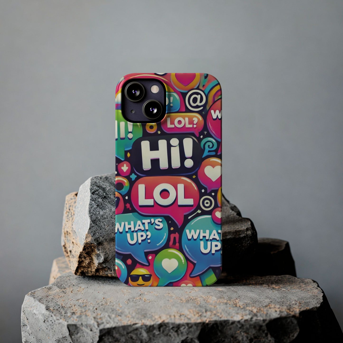 "Text Bubbles" - Slim Phone Cases - Creatively Designed Shop