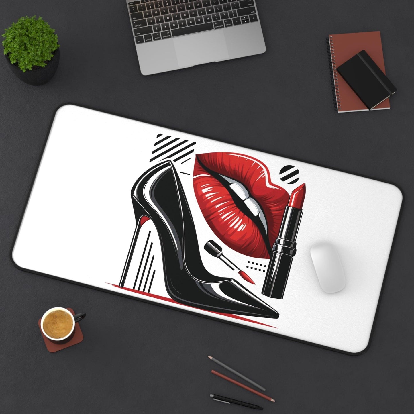 "Red & Black Beauty" - Desk Mat - Creatively Designed Shop