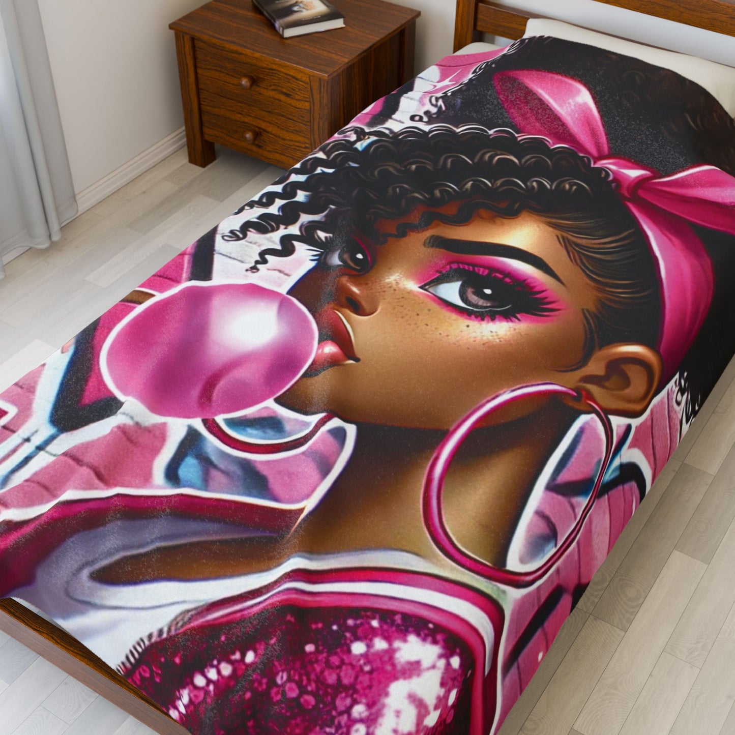 Pink Attitude - Velveteen Plush Blanket