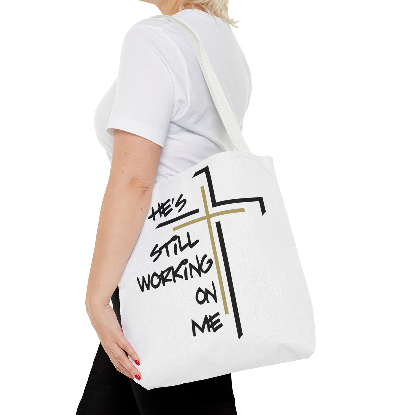 He's Still Working On Me - Tote Bag (AOP) - Creatively Designed Shop